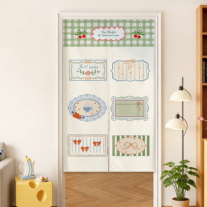 Commercial Window Printing - Занавеска-норен VIKAMA с синей сеткой, французский